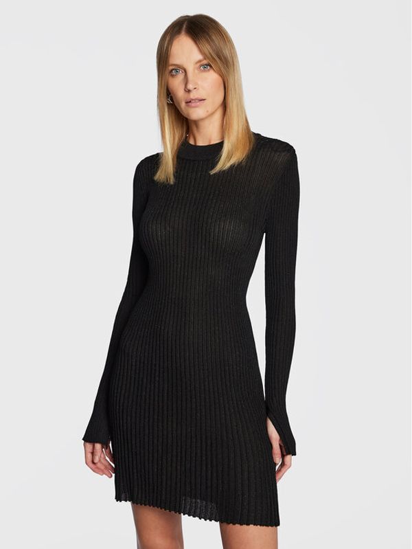 Gina Tricot Gina Tricot Плетена рокля Asta 18870 Черен Slim Fit