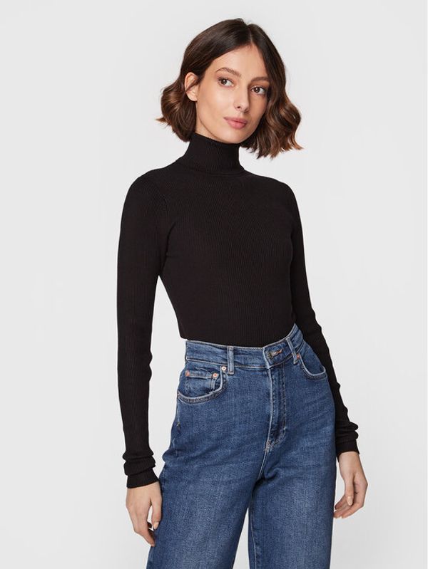 Gina Tricot Gina Tricot Поло Sigrid 13146 Черен Slim Fit