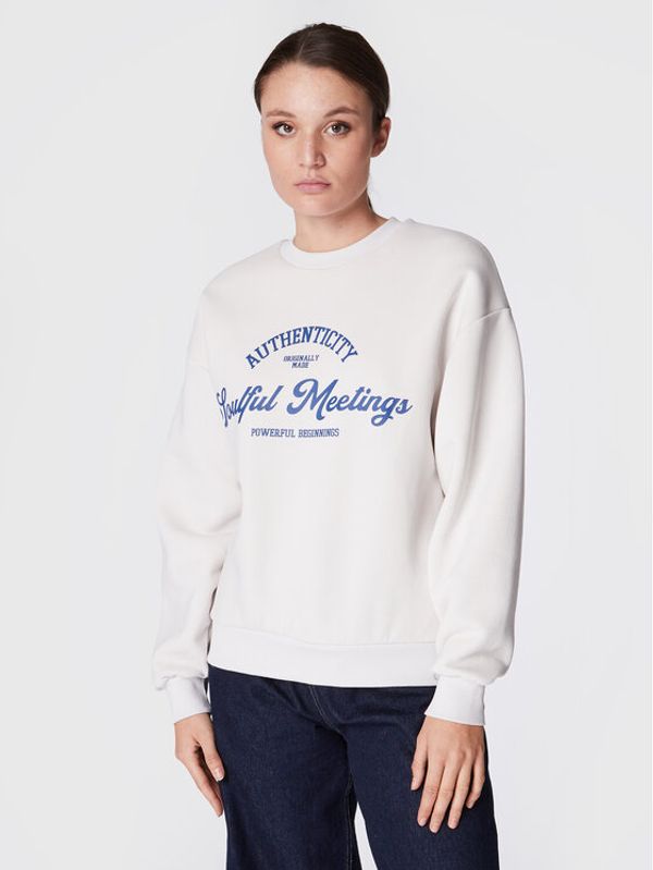 Gina Tricot Gina Tricot Суитшърт Riley 10949 Бял Oversize