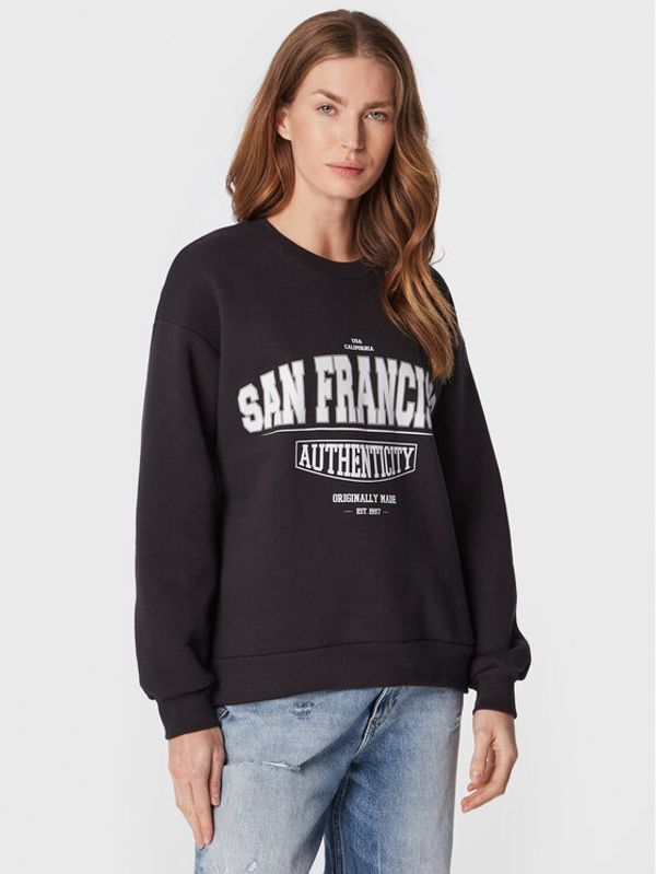 Gina Tricot Gina Tricot Суитшърт Riley 10949 Черен Oversize