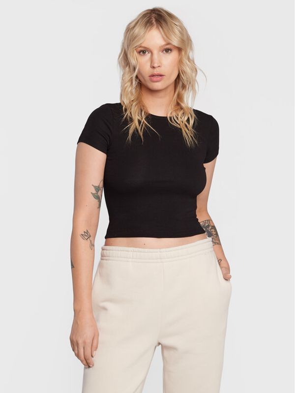 Gina Tricot Gina Tricot Тишърт Basic 17957 Черен Slim Fit