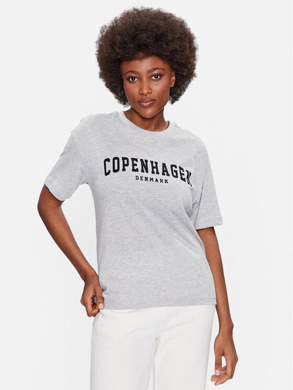 Gina Tricot Gina Tricot Тишърт Printed 15785 Сив Regular Fit