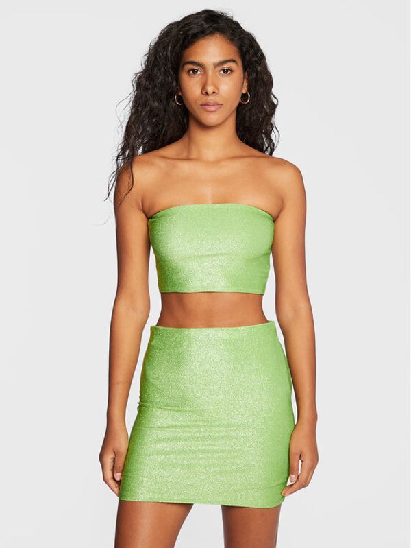 Gina Tricot Gina Tricot топ Glitter 19305 Зелен Slim Fit