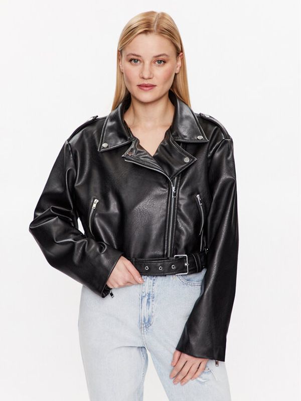 Gina Tricot Gina Tricot Яке от имитация на кожа Amalia 19206 Черен Regular Fit