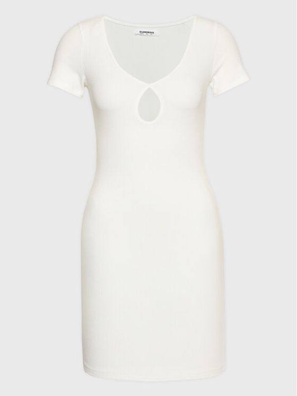 Glamorous Glamorous Ежедневна рокля CK7014 Бял Slim Fit