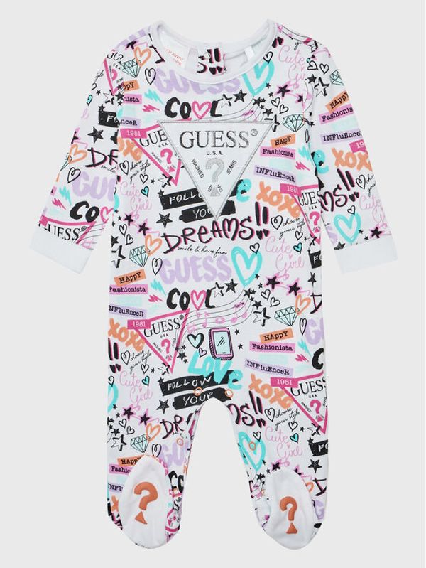 Guess Guess Бебешки гащеризон със стъпала S3RG04 K83S0 Бял Regular Fit