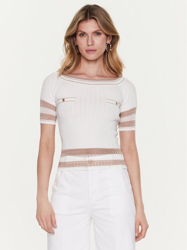 Guess Guess Блуза 3GGR05 5678Z Бежов Slim Fit