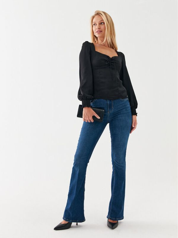 Guess Guess Блуза Adelaide W3YH52 WD8G2 Черен Slim Fit