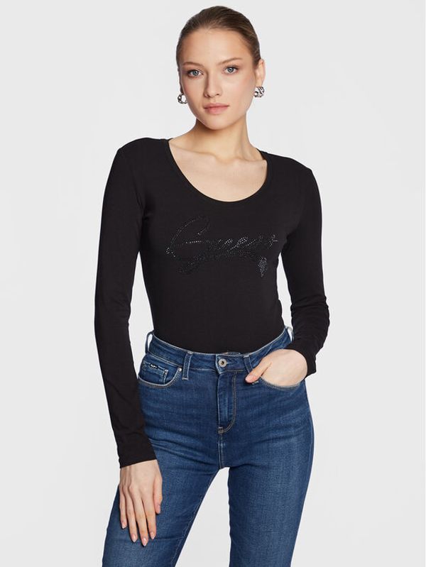 Guess Guess Блуза Adelina W3RI49 J1314 Черен Slim Fit