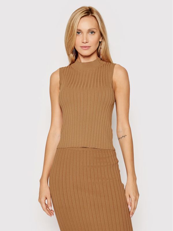 Guess Guess Блуза Aline W1YR49 Z2U00 Кафяв Slim Fit