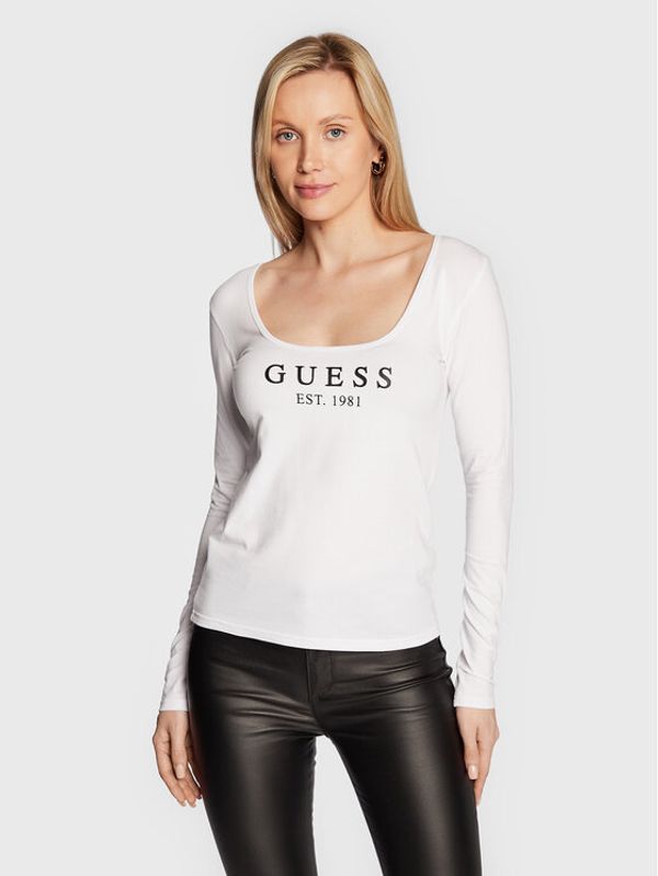 Guess Guess Блуза Carrie O2BM31 KBBU1 Бял Regular Fit
