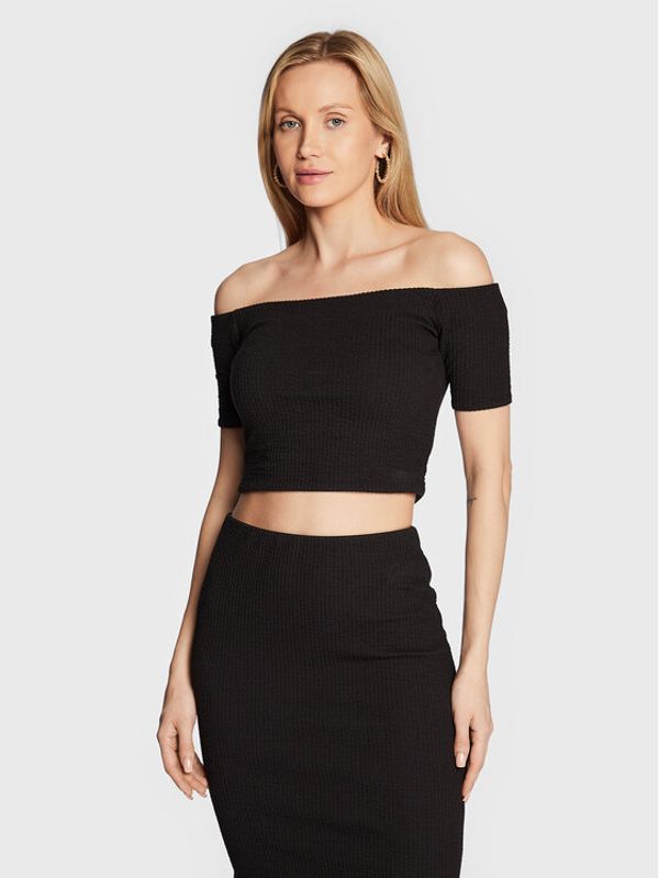 Guess Guess Блуза France W2YP11 KB7E2 Черен Slim Fit