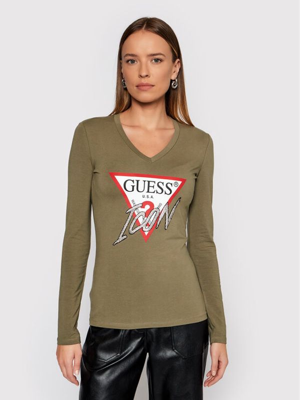 Guess Guess Блуза Icon W1BI21 J1311 Зелен Regular Fit
