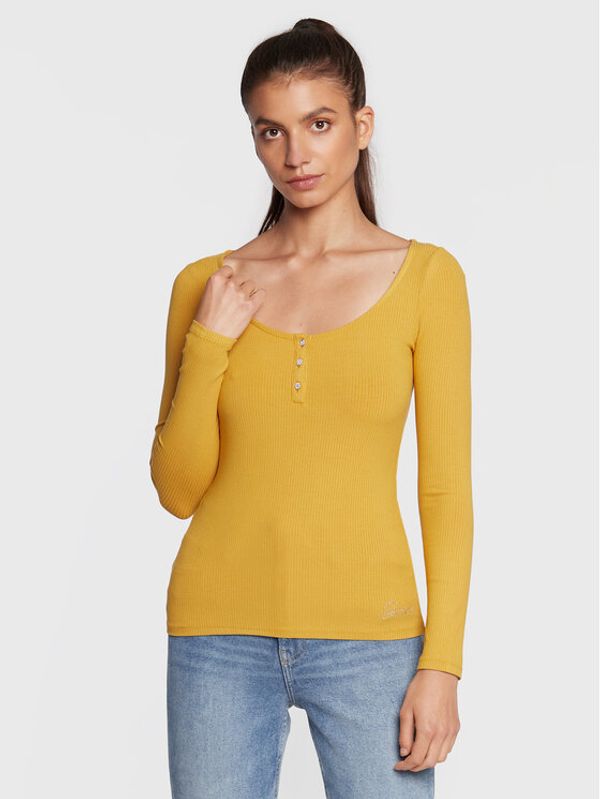 Guess Guess Блуза Karlee Jewel W2YP46 KBCO2 Жълт Slim Fit