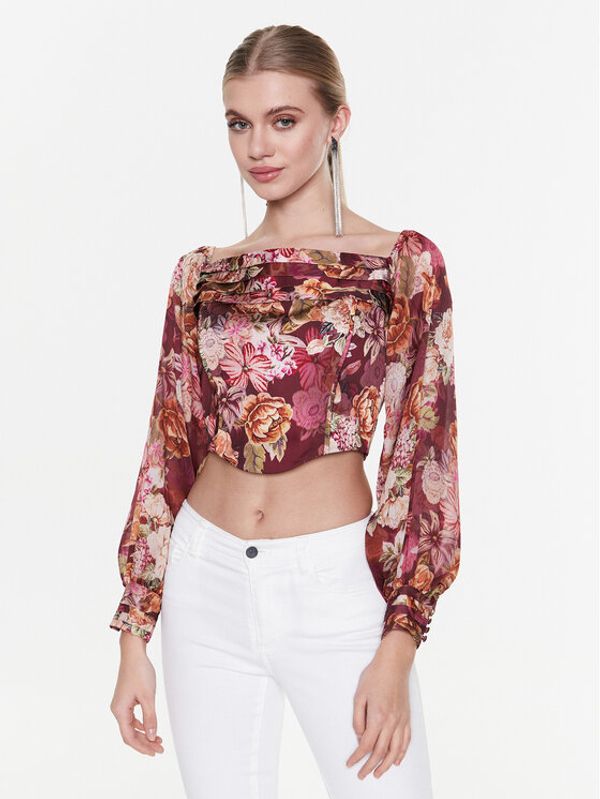 Guess Guess Блуза Kristy W3RH35 WEFC2 Цветен Slim Fit