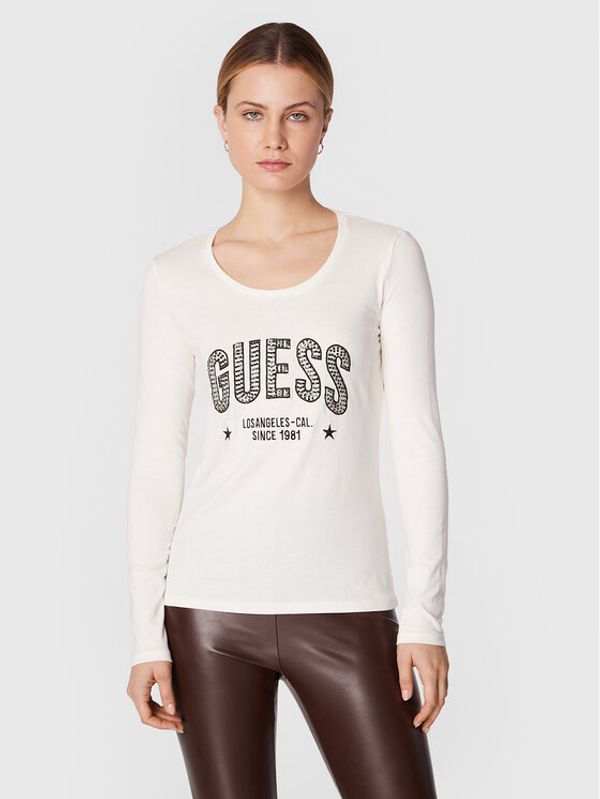 Guess Guess Блуза Mirela W2BI40 I3Z13 Бял Slim Fit
