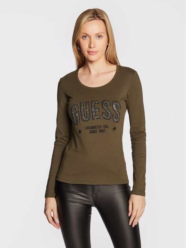 Guess Guess Блуза Mirela W2BI40 I3Z13 Зелен Slim Fit