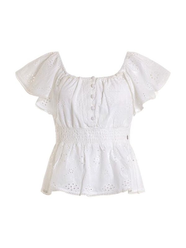 Guess Guess Блуза Peggy W3GH89 WFG40 Бял Regular Fit
