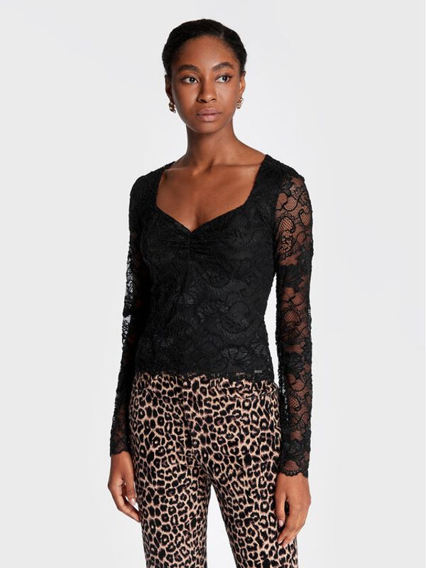 Guess Guess Блуза W2BP31 KBE10 Черен Regular Fit