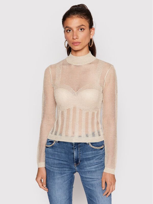 Guess Guess Блуза W2GR35 Z2Z90 Бежов Slim Fit