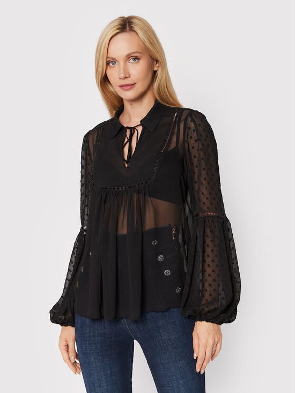 Guess Guess Блуза W2YH53 WDW52 Черен Relaxed Fit