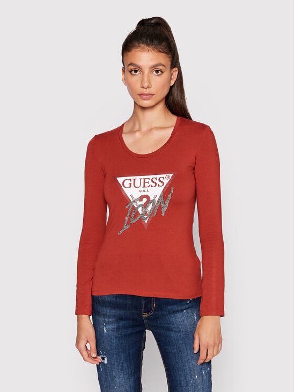 Guess Guess Блуза W2YI47 J1311 Кафяв Regular Fit