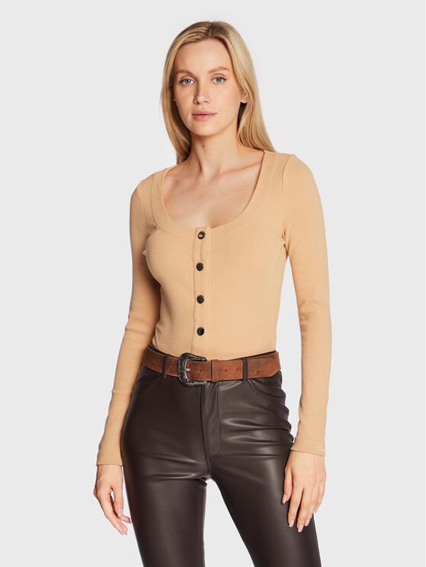 Guess Guess Блуза W2YP10 K8RT2 Бежов Slim Fit