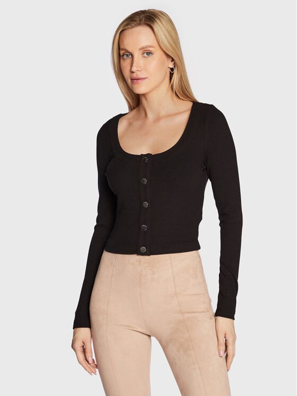 Guess Guess Блуза W2YP10 K8RT2 Черен Slim Fit