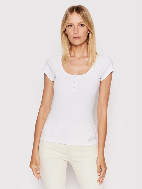 Guess Guess Блуза W2YP24 KBCO2 Бял Slim Fit