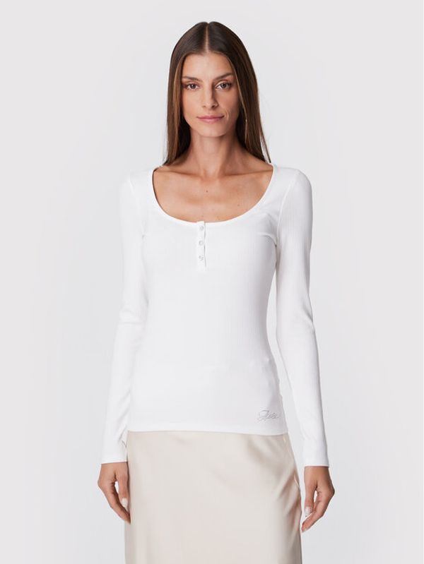 Guess Guess Блуза W2YP46 KBCO2 Бял Slim Fit