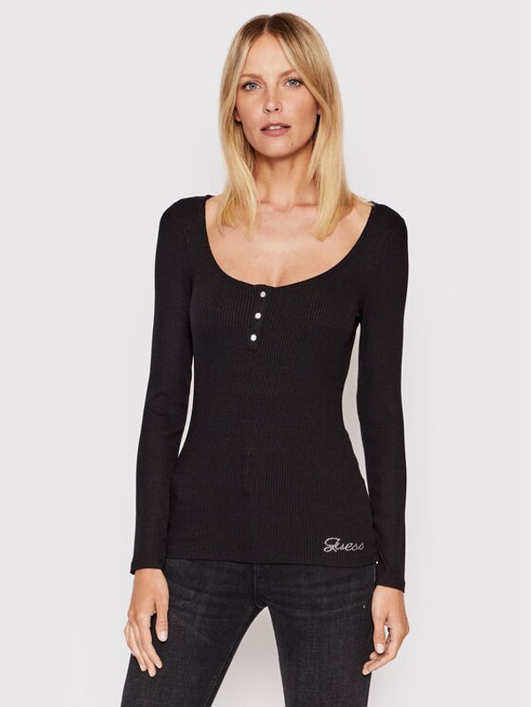 Guess Guess Блуза W2YP46 KBCO2 Черен Slim Fit