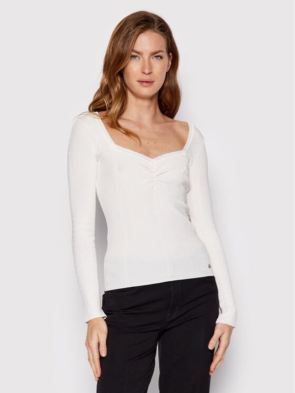 Guess Guess Блуза W2YR12 Z30K0 Бял Slim Fit