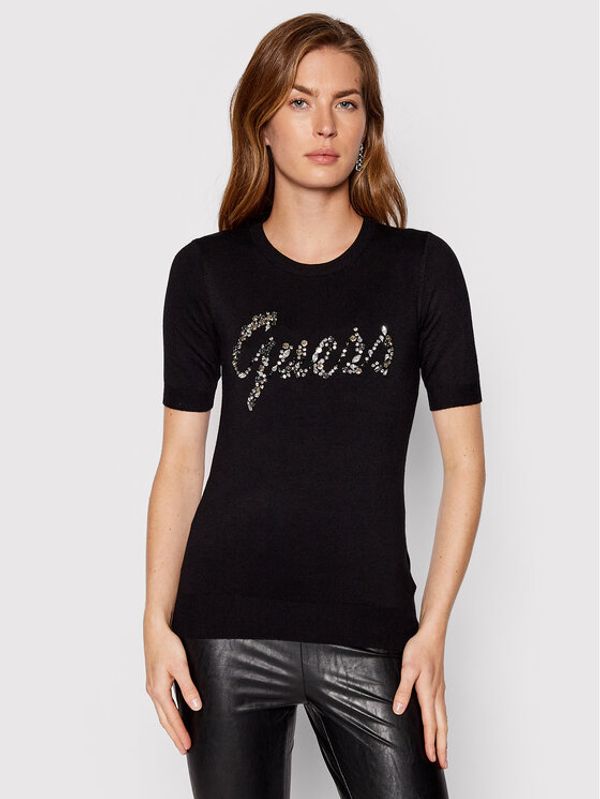 Guess Guess Блуза W2YR28 Z2NQ0 Черен Slim Fit