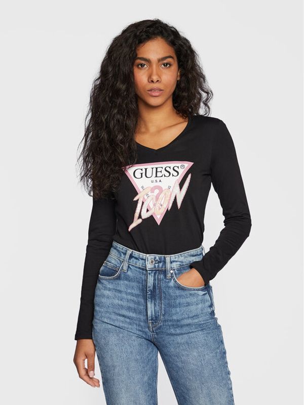 Guess Guess Блуза W3RI13 I3Z14 Черен Regular Fit