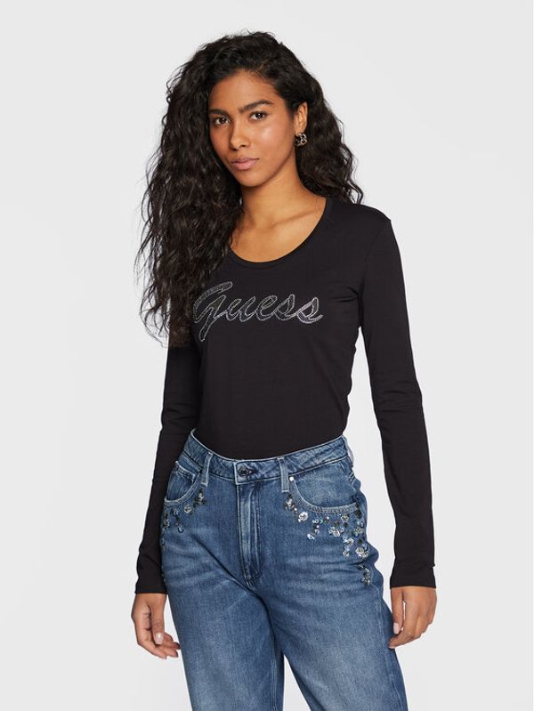 Guess Guess Блуза W3RI15 J1314 Черен Slim Fit