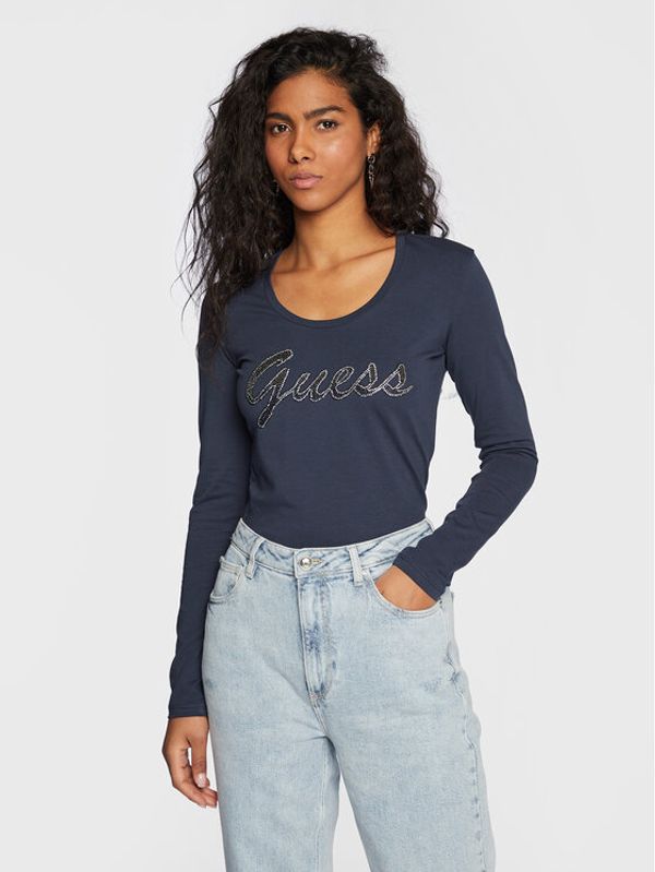 Guess Guess Блуза W3RI15 J1314 Тъмносин Slim Fit