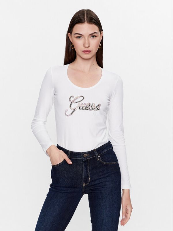 Guess Guess Блуза W3YI37 J1314 Бял Slim Fit