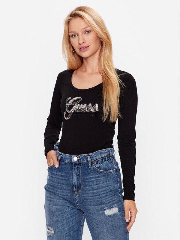Guess Guess Блуза W3YI37 J1314 Черен Slim Fit