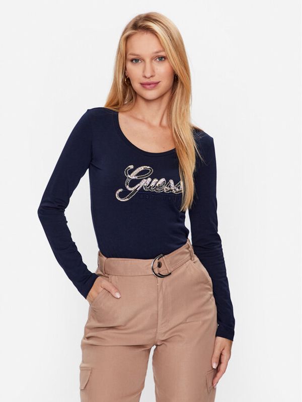 Guess Guess Блуза W3YI37 J1314 Тъмносин Slim Fit