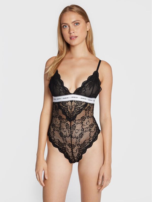 Guess Guess Боди Belle O2BM00 KBBT0 Черен Slim Fit