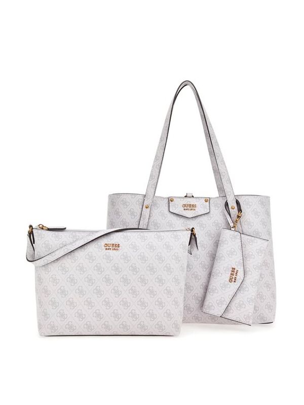 Guess Guess Дамска чанта Eco Brenton (ESB) HWESB8 39023 Екрю