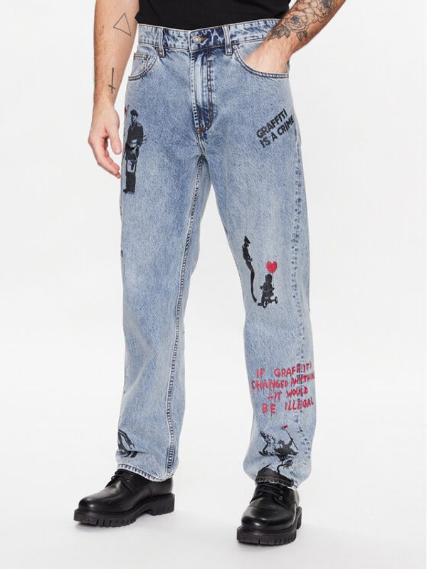 Guess Guess Дънки Carpenter M3GAT5 D4YO0 Син Relaxed Fit