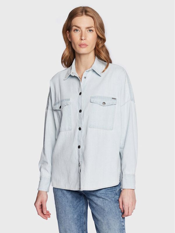 Guess Guess дънкова риза W3RH65 D4WH1 Син Regular Fit