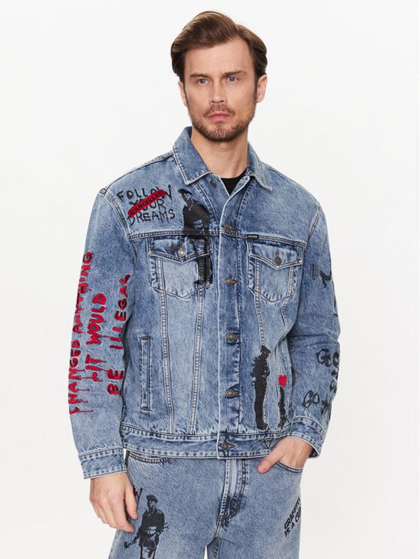 Guess Guess Дънково яке M3GXN5 D4YO0 Син Oversize
