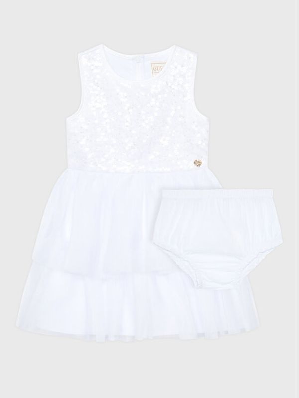 Guess Guess Елегантна рокля A3RK26 KBL10 Бял Regular Fit