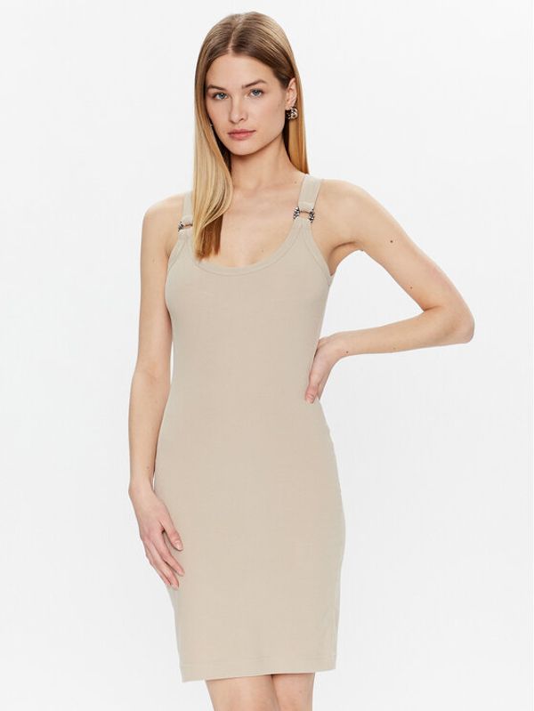 Guess Guess Ежедневна рокля Christina W3GK24 KAQL2 Бежов Slim Fit