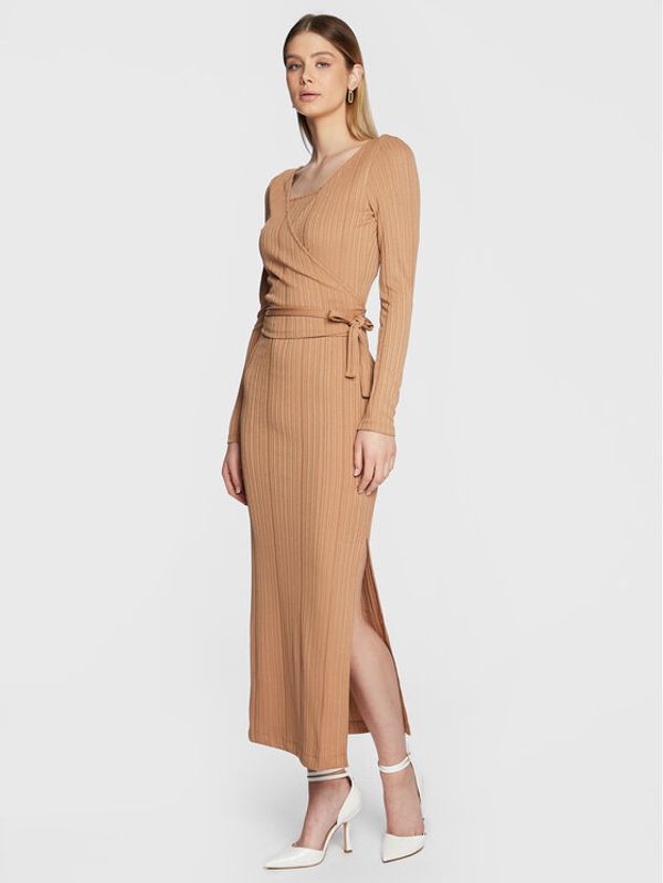 Guess Guess Ежедневна рокля Esmeralda W3RK59 KBKR2 Бежов Slim Fit