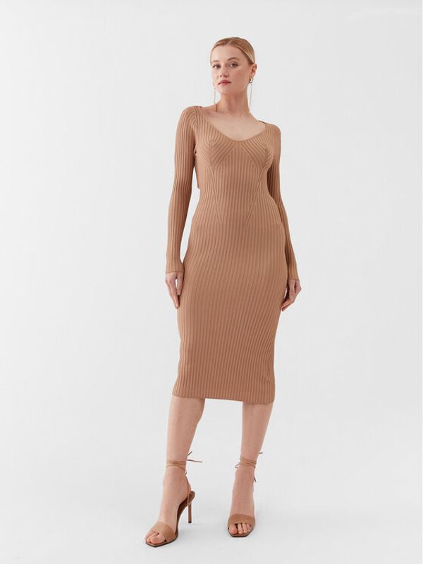 Guess Guess Ежедневна рокля W3YK21 Z2U00 Бежов Slim Fit