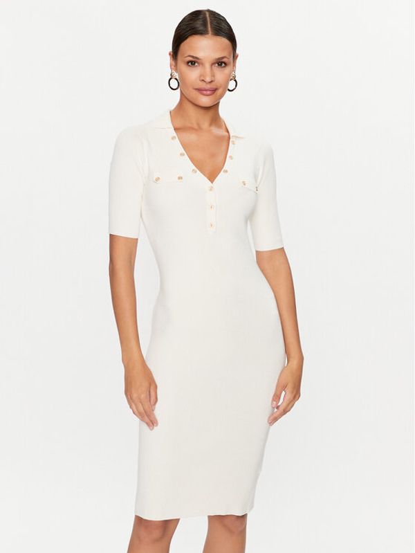 Guess Guess Ежедневна рокля W3YK45 Z2YN2 Екрю Bodycon Fit