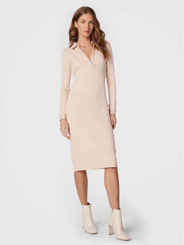 Guess Guess Ежедневна рокля Yasmine W2BK76 K8RT2 Бежов Slim Fit